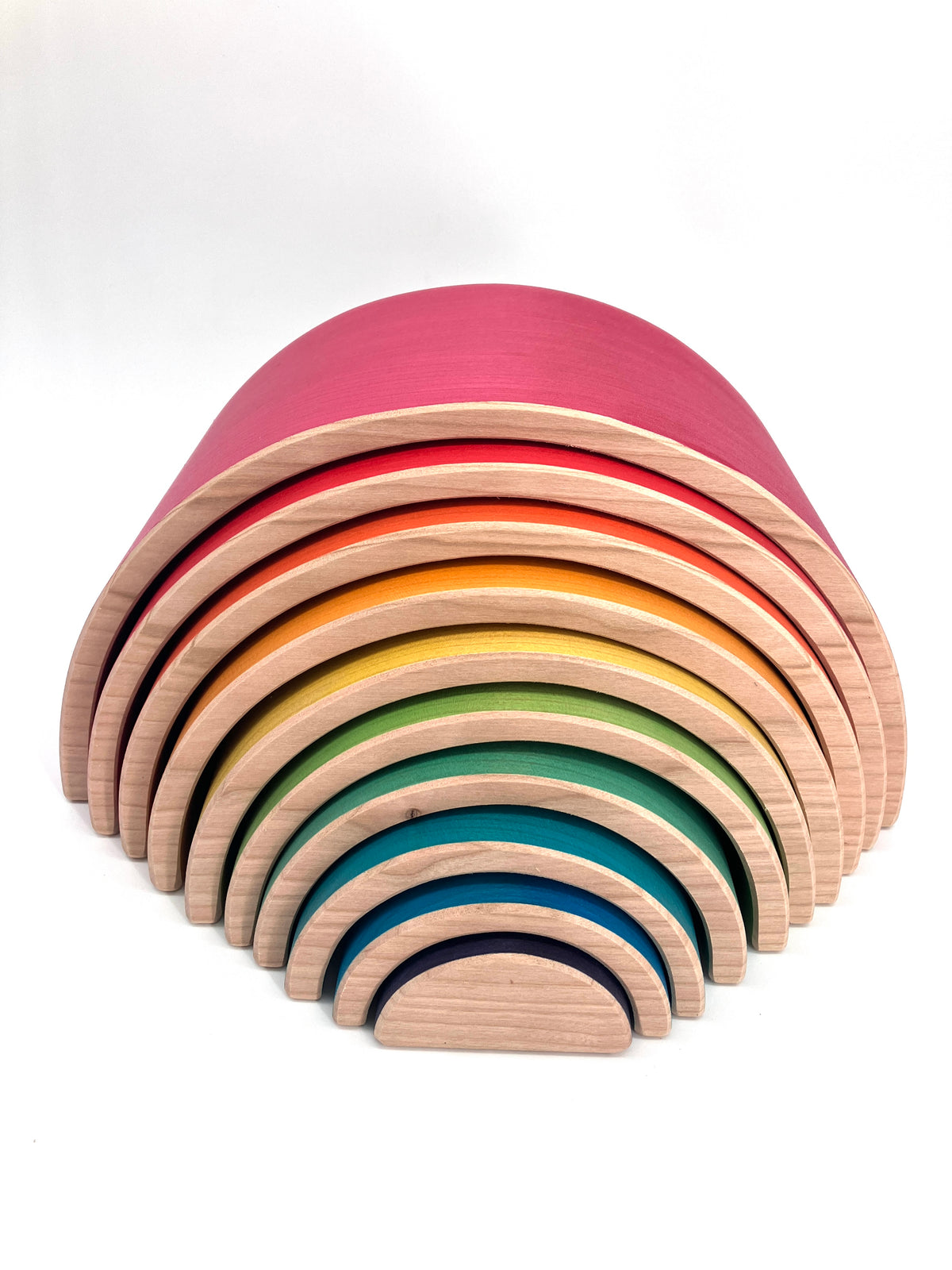 10 piece XL Wooden Rainbow Stacking Blocks - Vibrant Red
