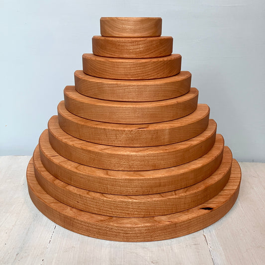 10 piece Wooden Semicircle Jumbo Blocks-  Natural