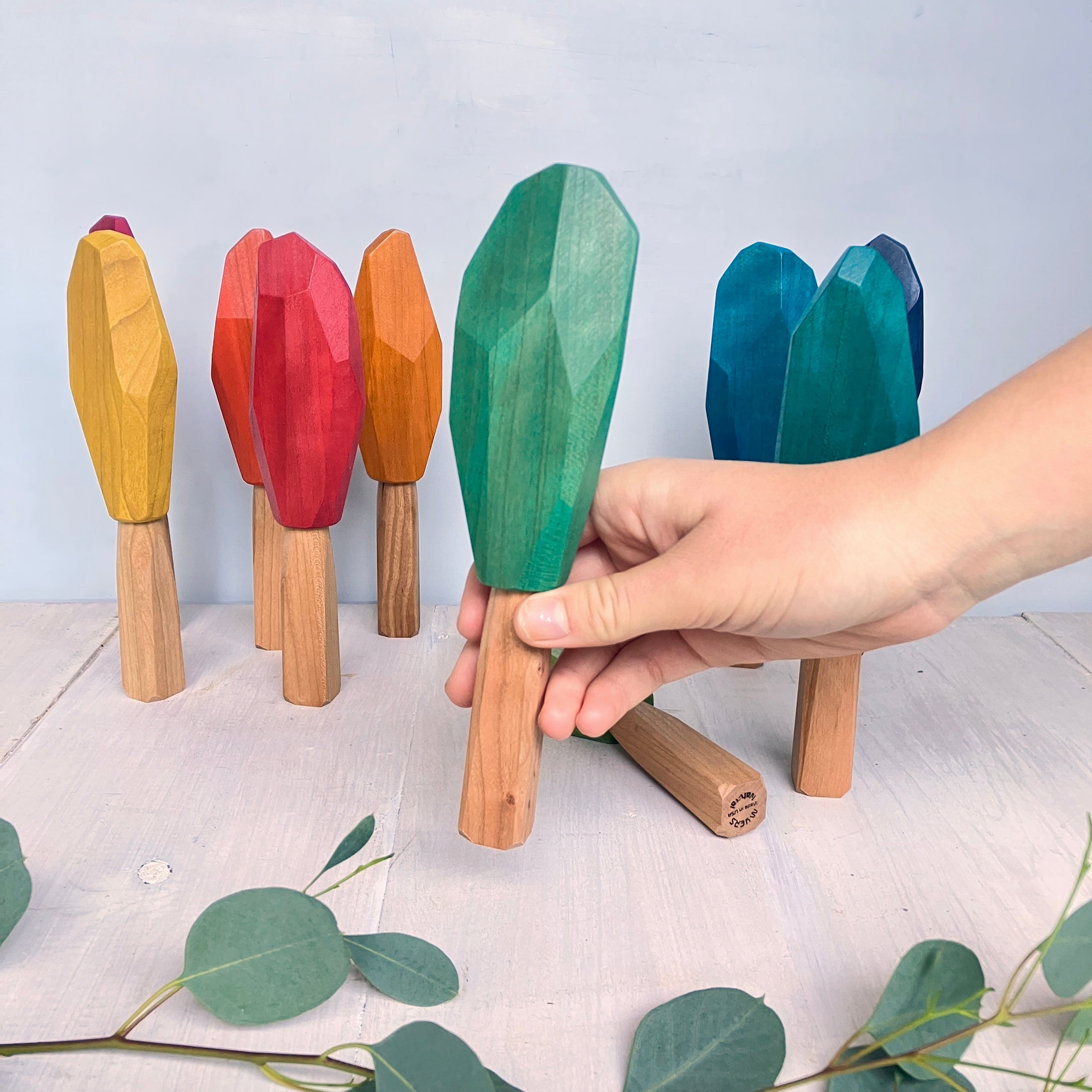 Wooden Rainbow Trees